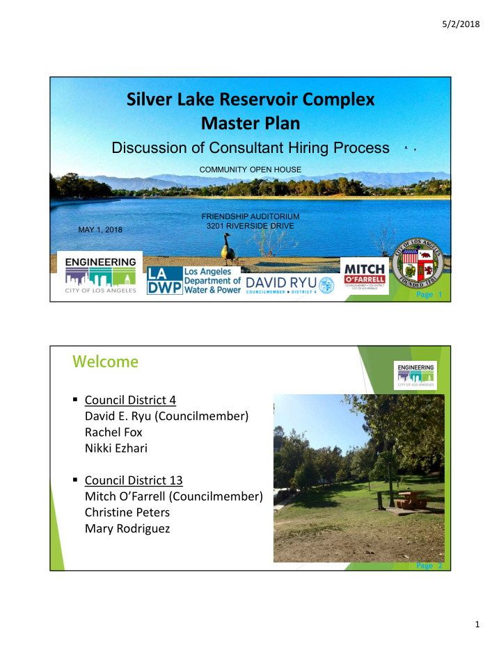silver lake reservoir complex master plan