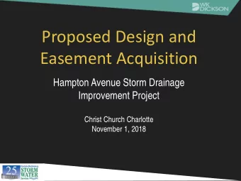 Hampton Avenue Storm Drainage  Improvement Project  Christ Church Charlotte  November 1, 2018