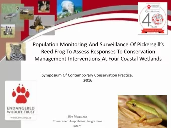 Management Interventions At Four Coastal Wetlands  Symposium Of Contemporary Conservation Practice,