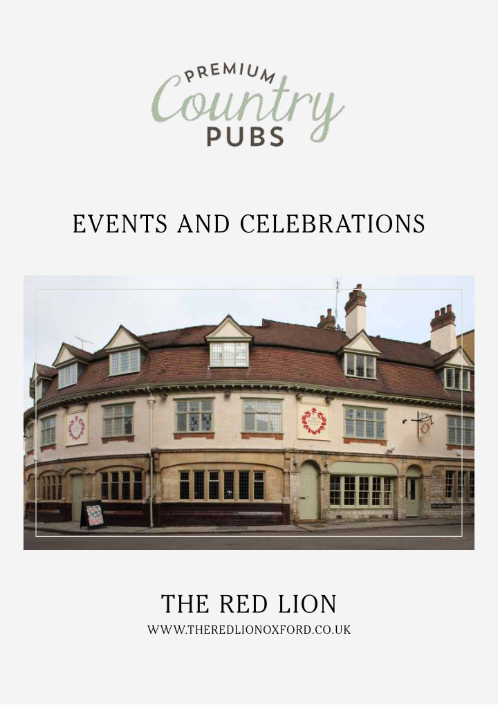 events and celebrations the red lion