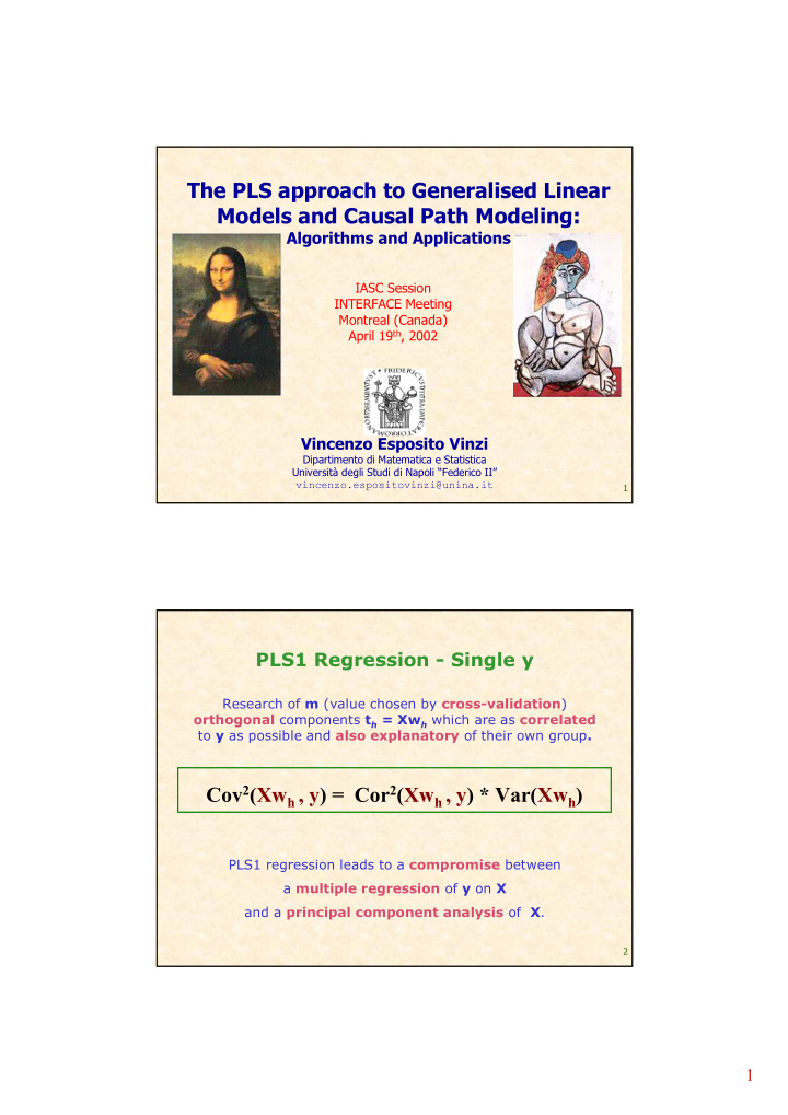 the pls approach to generalised linear models and causal