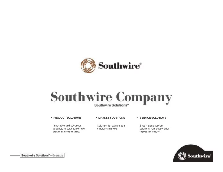 product solutions market solutions service solutions