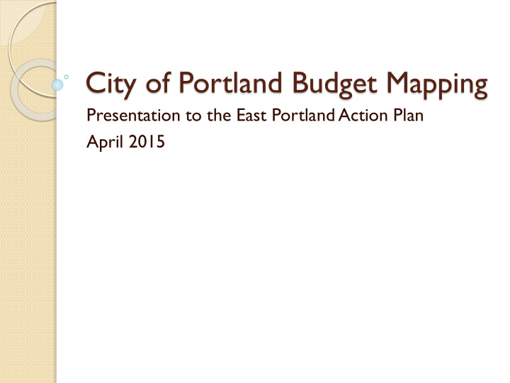 city of portland budget mapping