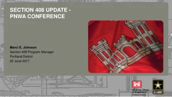 SECTION 408 UPDATE -  PNWA CONFERENCE  237  217  200  80  252  83  237  217  200  119  174  36  237