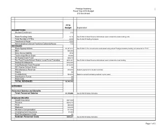 Prestige Academy  ]  Fiscal Year 2016 Budget  213 Enrollment  FY16  Budget  Explanation