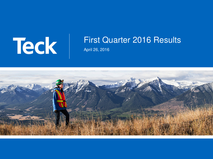 first quarter 2016 results