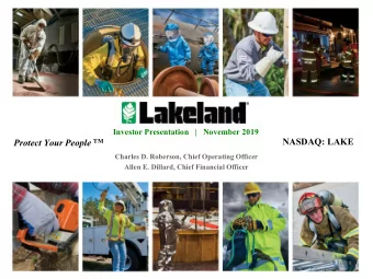 Safe Harbor Statement  With the exception of historical information, the statements set forth in