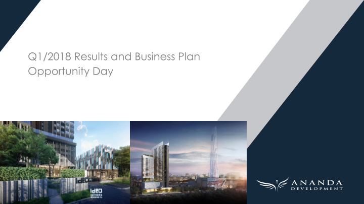 q1 2018 results and business plan