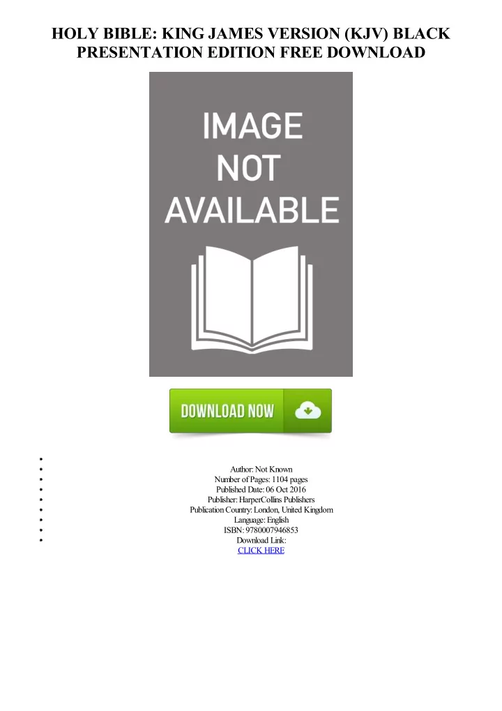 holy bible king james version kjv black presentation
