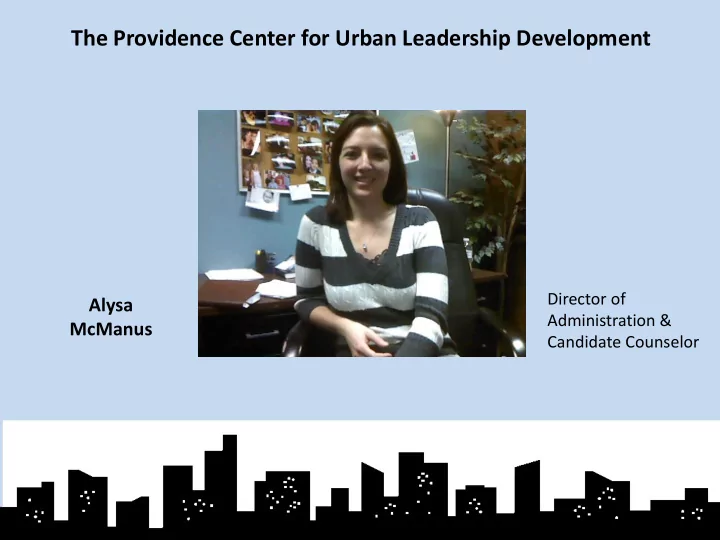 the providence center for urban leadership development