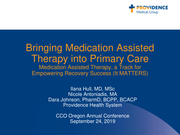 therapy into primary care