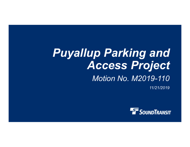 puyallup parking and access project