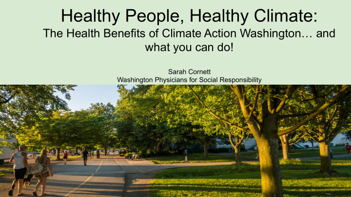 healthy people healthy climate