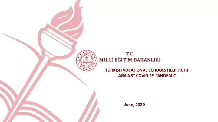 turkish vocational schools help fight against covid 19