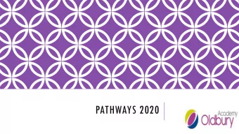 PATHWAYS 2020  INTRODUCTION You will be placed onto one of FIVE pathways , that will determine