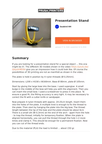 Presentation Stand  Y  L  N  O  L  E  D  O  M  D  3  Seabird HH  VIEW IN BROWSER  updated 17. 8.