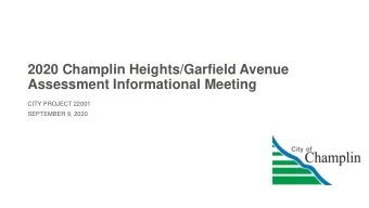 2020 Champlin Heights/Garfield Avenue  Assessment Informational Meeting  CITY PROJECT 22001