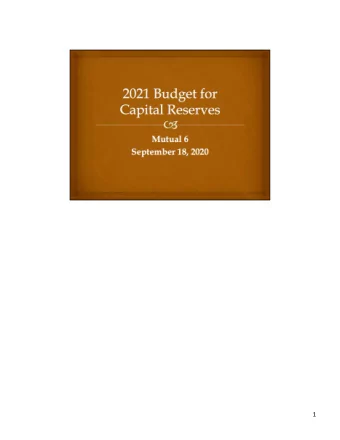 1 At the August 7 th Town Hall meeting, I gave an overview of our budget describing our  revenue
