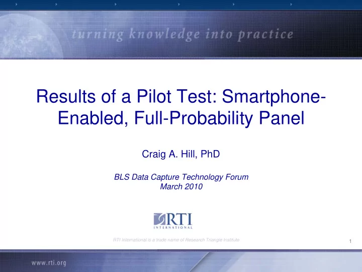 results of a pilot test smartphone enabled full