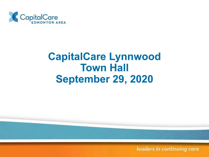 capitalcare lynnwood town hall september 29 2020 welcome
