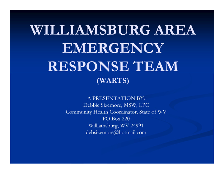 williamsburg area emergency response team