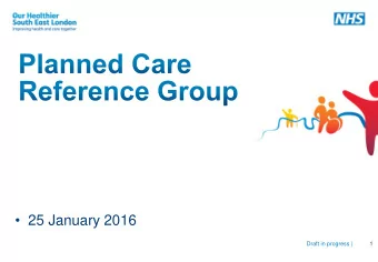 25 January 2016  Draft in progress |  1  Objective: We have been thinking about opportunities