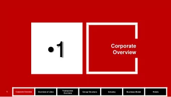 1  Corporate  Overview  Transaction  1  Corporate Overview  Overview of Libre  Group Structure