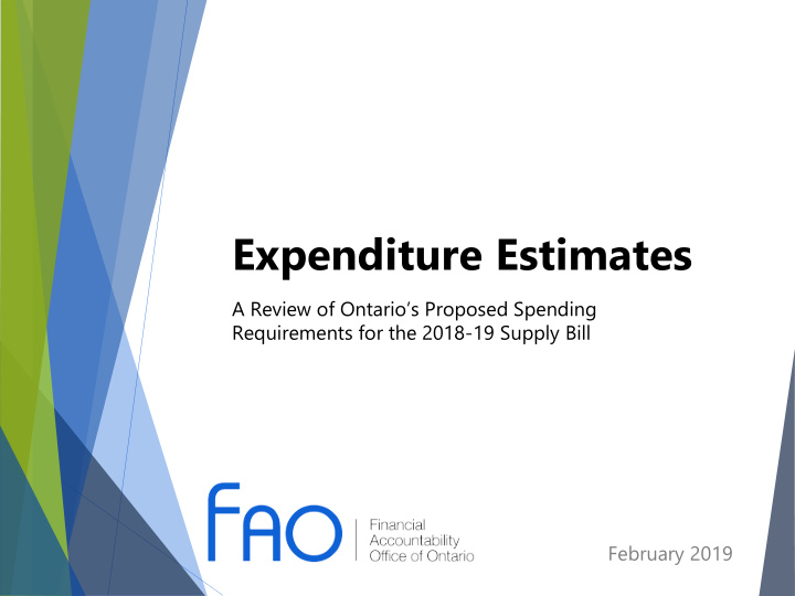 expenditure estimates