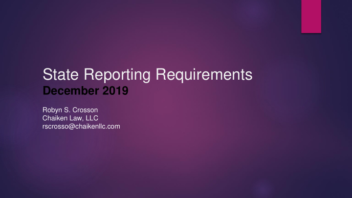state reporting requirements
