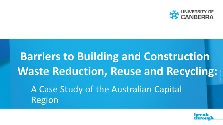 barriers to building and construction waste reduction