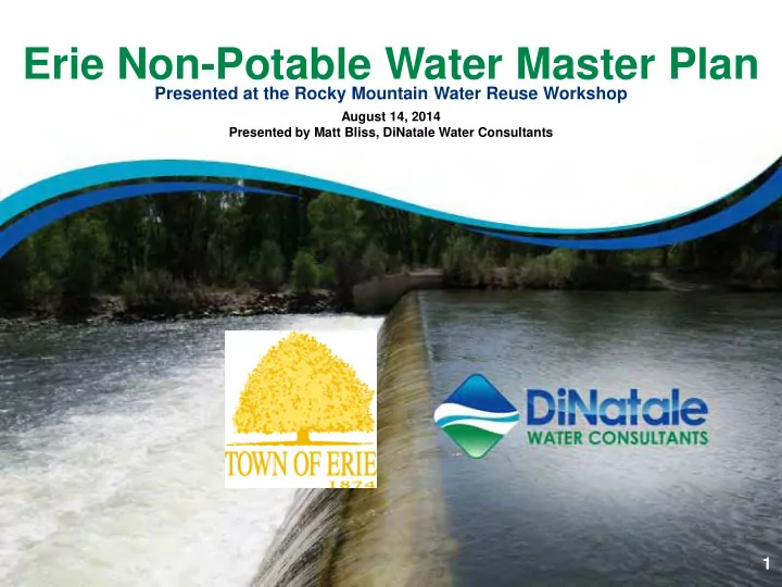 erie non potable water master plan