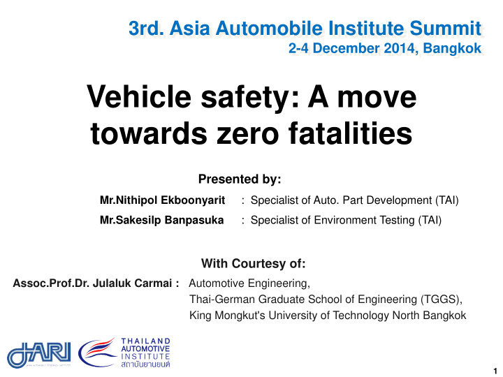 vehicle safety a move towards zero fatalities