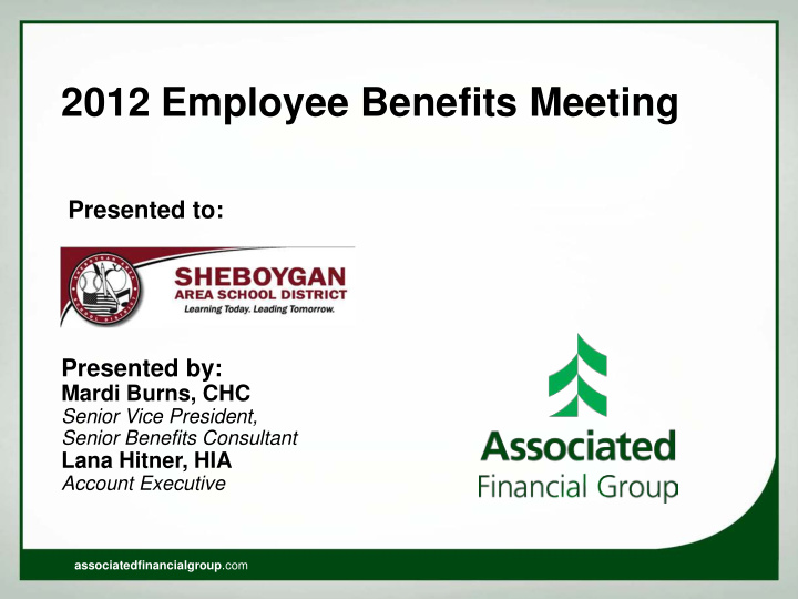 2012 employee benefits meeting