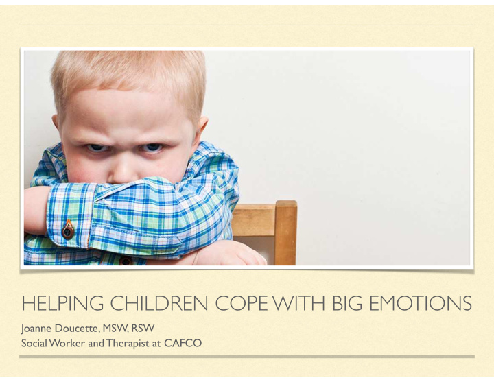 helping children cope with big emotions