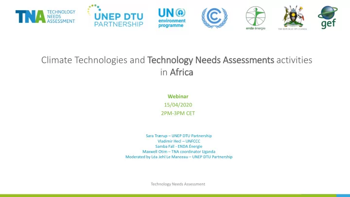 climate technologies and technolo logy needs ass