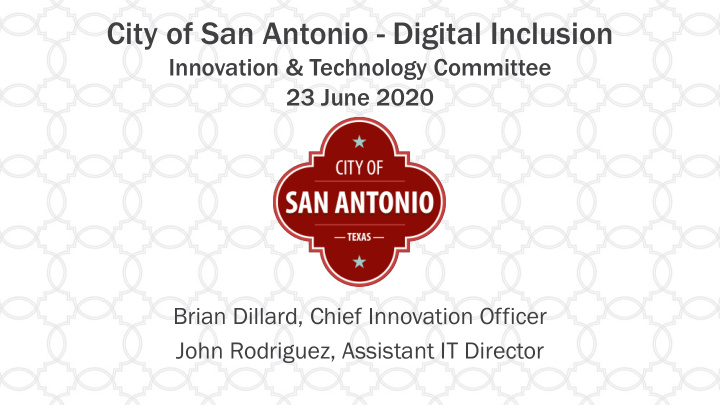 city of san antonio digital inclusion