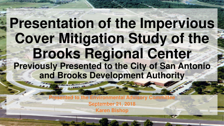 presentation of the impervious cover mitigation study of