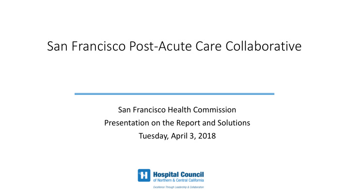 san francisco post acute care collaborative