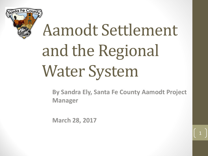 aamodt settlement and the regional water system