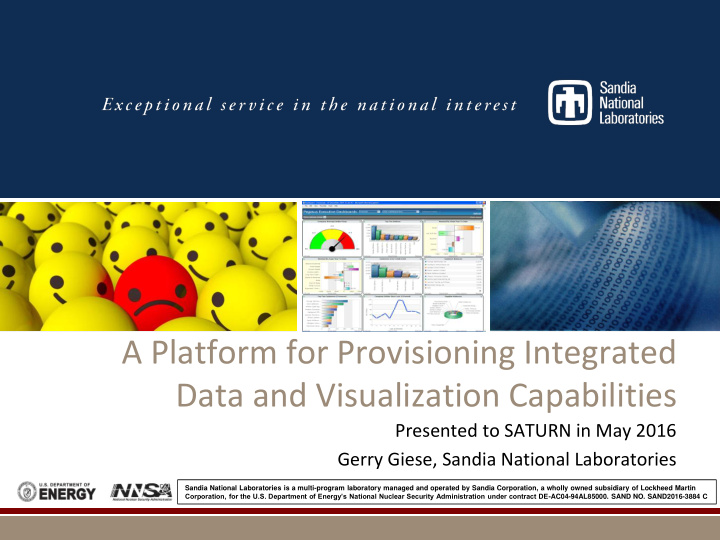 a platform for provisioning integrated data and