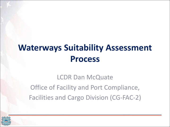 waterways suitability assessment process