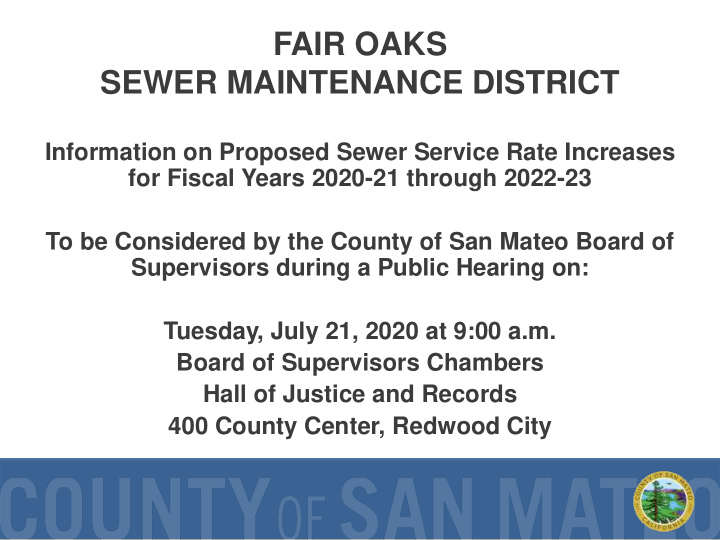 fair oaks sewer maintenance district