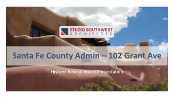 Santa Fe County Admin  102 Grant Ave  Historic Review Board Presentation  1939 East Facade  1939