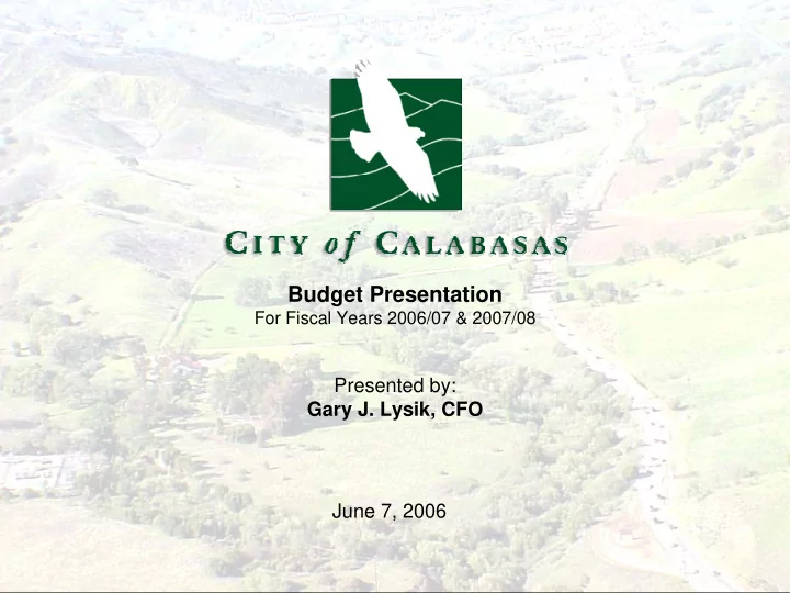 budget presentation