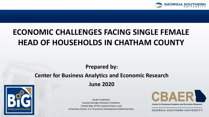economic challenges facing single female head of