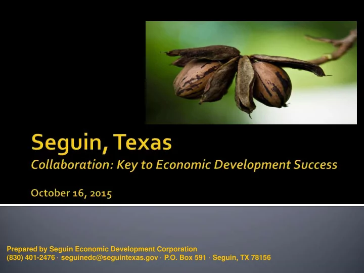prepared by seguin economic development corporation 830