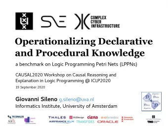 Operationalizing Declarative  and Procedural Knowledge  a  b  e  n  c  h  m  a  r  k  o  n  L  o  g