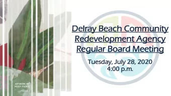 Delray Beach  h Commu  mmunit  nity  Rede  developme  ment Age  genc  ncy  y  Regu  gular Board