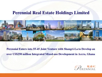 Perennial Real Estate Holdings Limited  Perennial Enters into 55-45 Joint Venture with Shangri-La