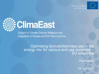 EU examples  Pat Howes  7th April 2017  Introduction to Ricardo Energy &amp;  Environment  Pat
